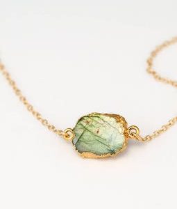 Labradorite Slice Connector Necklace, 14k Gold Filled Layering Choker, Gemstone Slice Necklace, Layering Jewelry, Minimalist Necklace, Charm