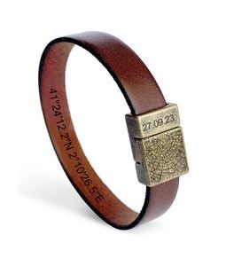 Custom Star Map Mens Leather Bracelet - Personalized Gift For Him - Sentimental Gift for Boyfriend, Anniversary Gift Idea, Night Sky Jewelry