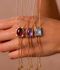 Custom Birthstone Bolo Tie Necklace for Women, Western Y Necklace, Custom Birth Month Stone Jewelry, Cowgirl Necklace, Gift for Mom Grandma