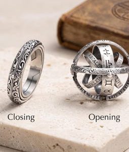 Astronomical Sphere Ring – Celestial Fidget Jewelry, Gold Silver Finishes (Gift for Him/Her)