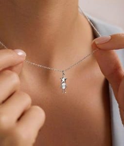 Celestial Pendant Necklace, Star Moon Sun Figure Necklace, Whimsical Charm Necklace, Unique Everyday Necklace, Birthday Gift, Gift for her