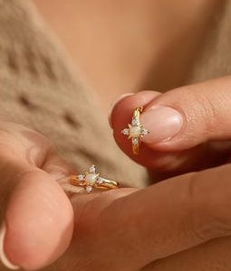 Dainty Opal Star Hoop Huggie Earrings, Diamond Starburst Hoop Earrings, Minimalist Opal Earrings, Celestial Jewelry, Bridesmaid Gift for Her